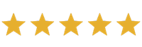Five stars symbolizing the client's five-star review